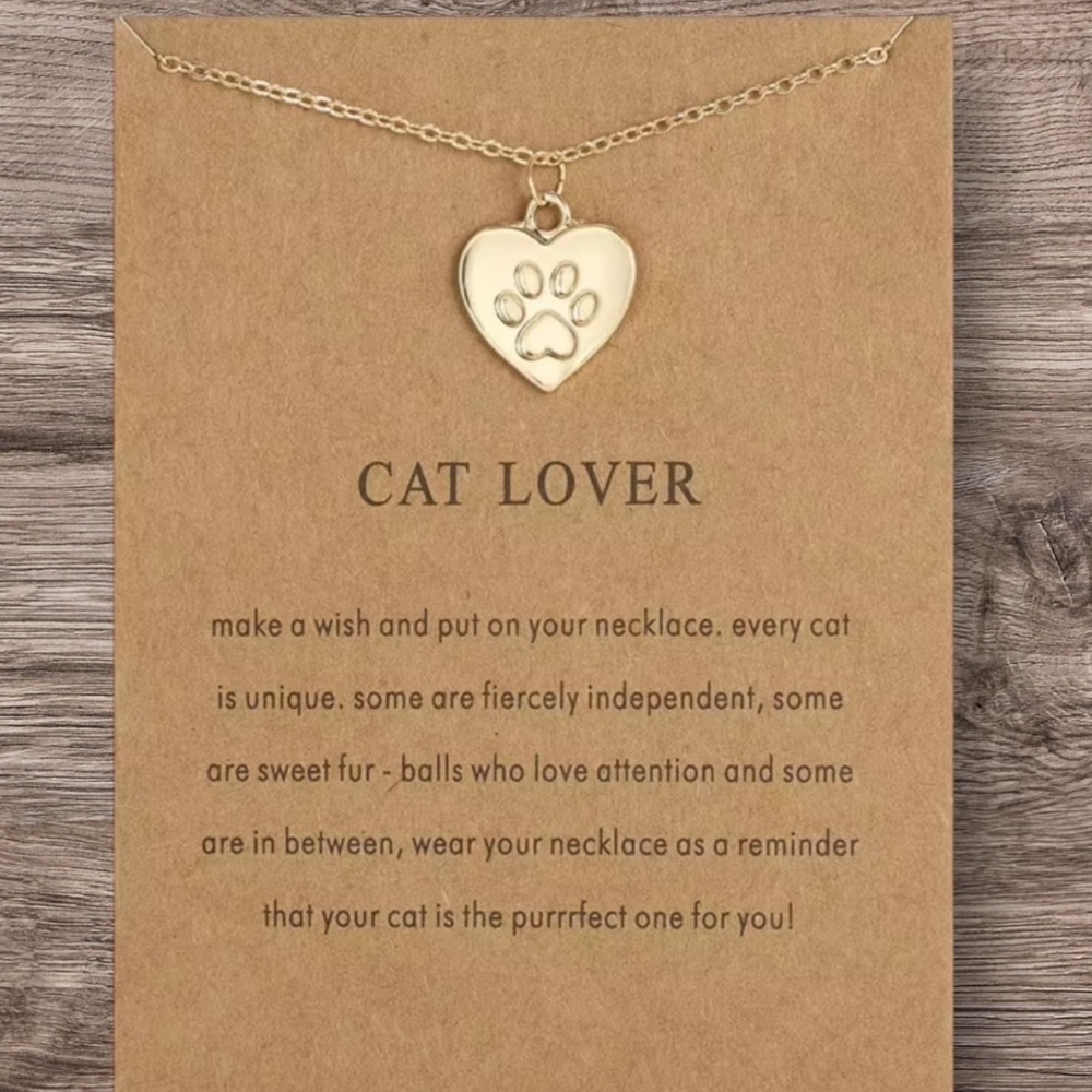 Gold Cat Lover Necklace- Giftable